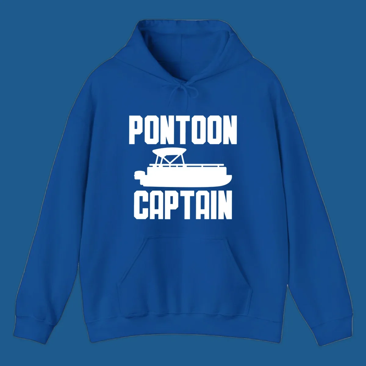 Pontoon Captain design featuring text and a pontoon boat silhouette.