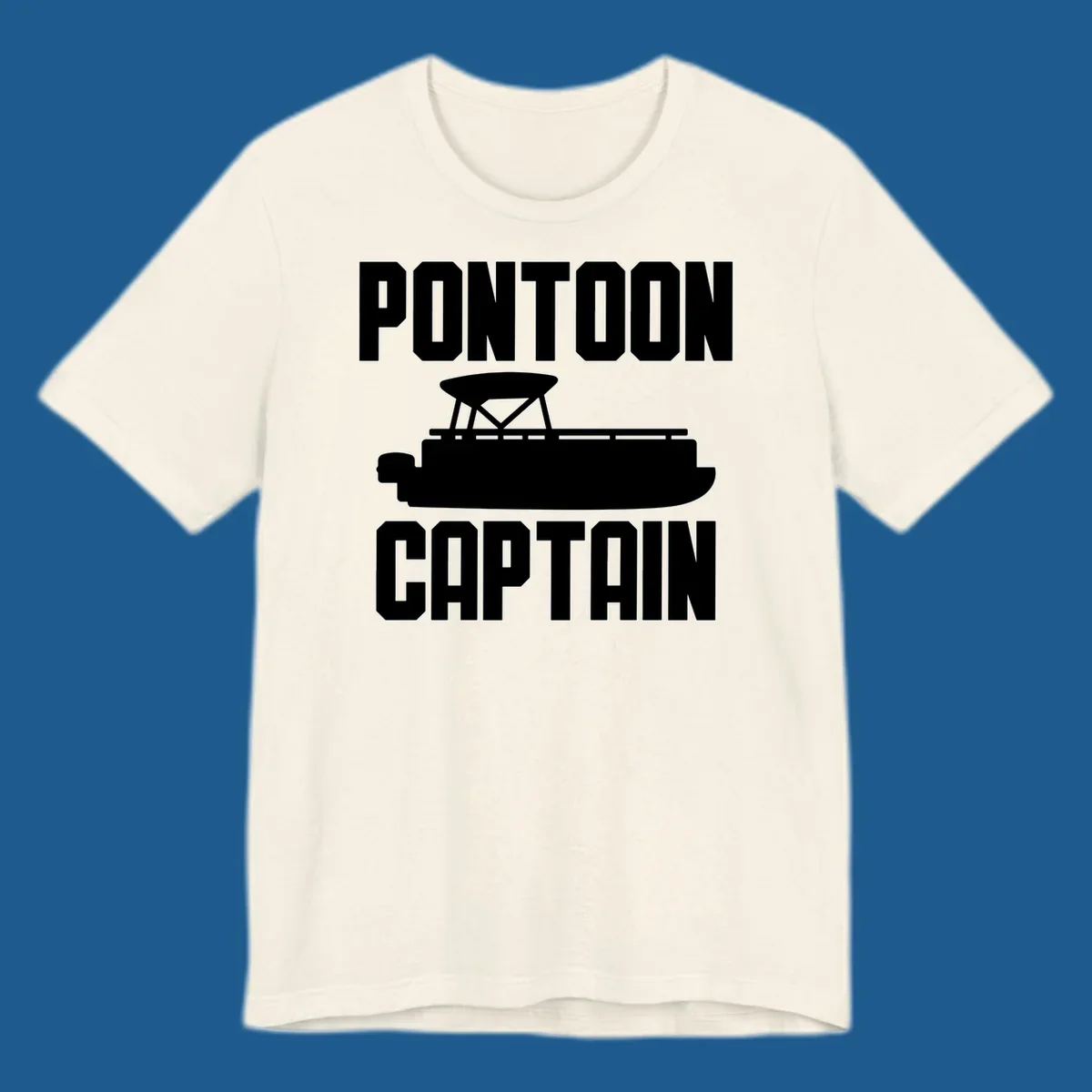 Pontoon Captain design featuring text and a pontoon boat silhouette.