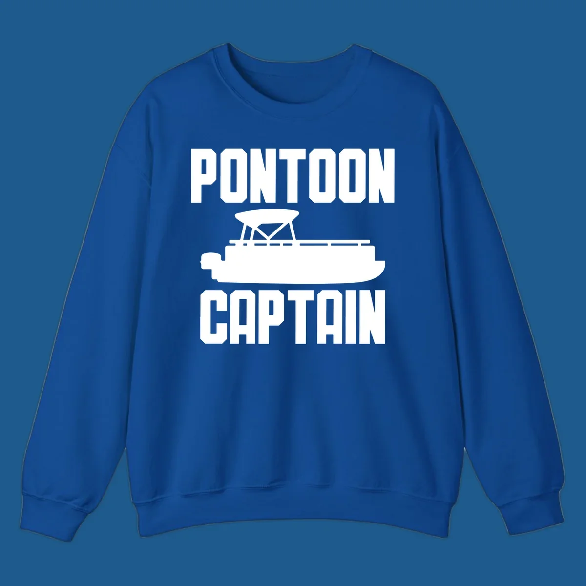 Pontoon Captain design featuring text and a pontoon boat silhouette.