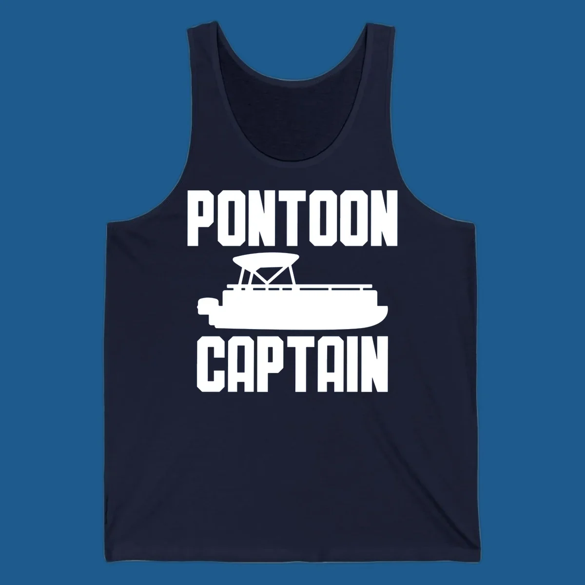 Pontoon Captain design featuring text and a pontoon boat silhouette.