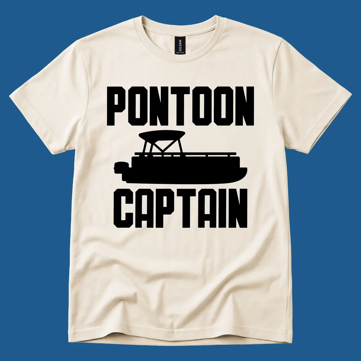 Pontoon Captain design featuring text and a pontoon boat silhouette.