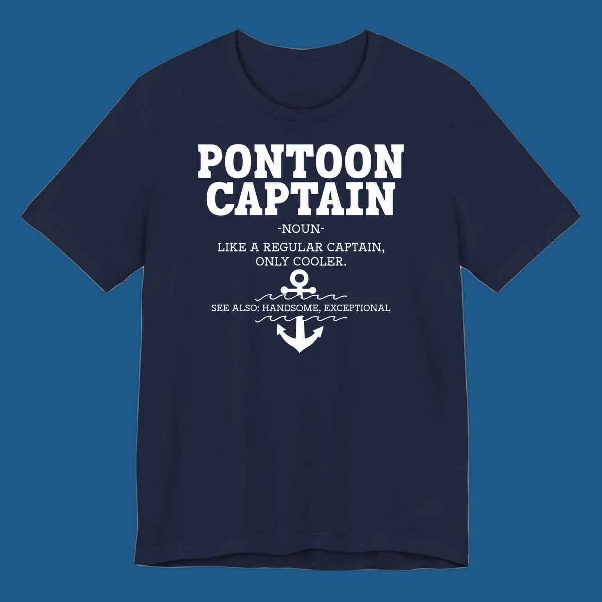 Pontoon Captain definition with anchor and waves illustration.