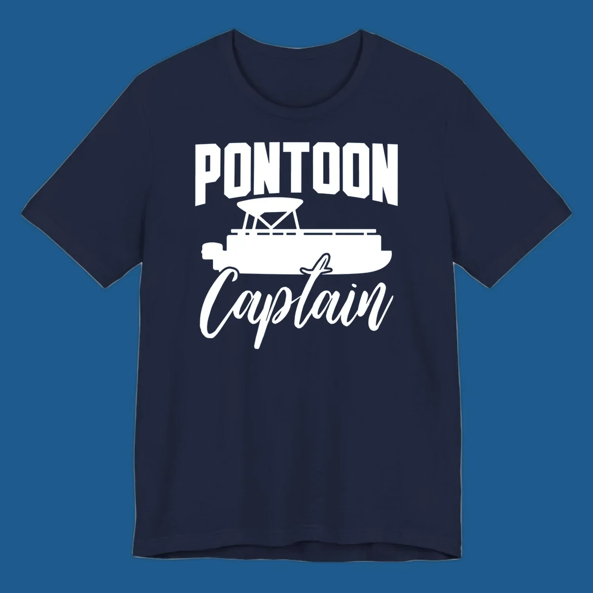 Pontoon Captain text and boat silhouette design