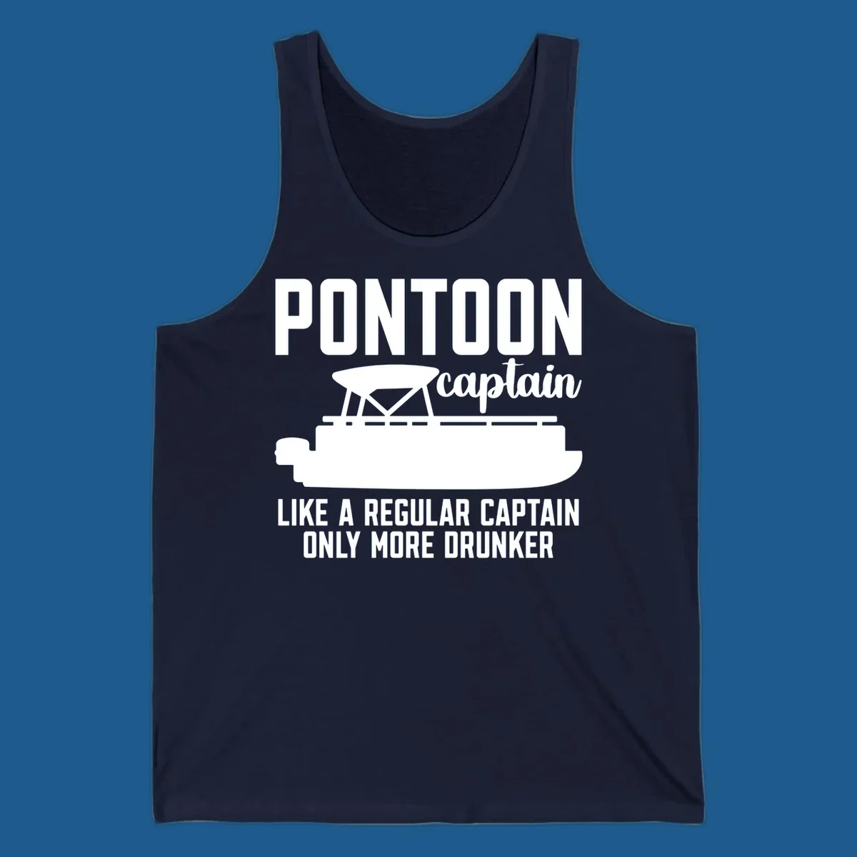 Pontoon captain illustration with text: Like a regular captain only more drunker. Pontoon-captain-drunker.