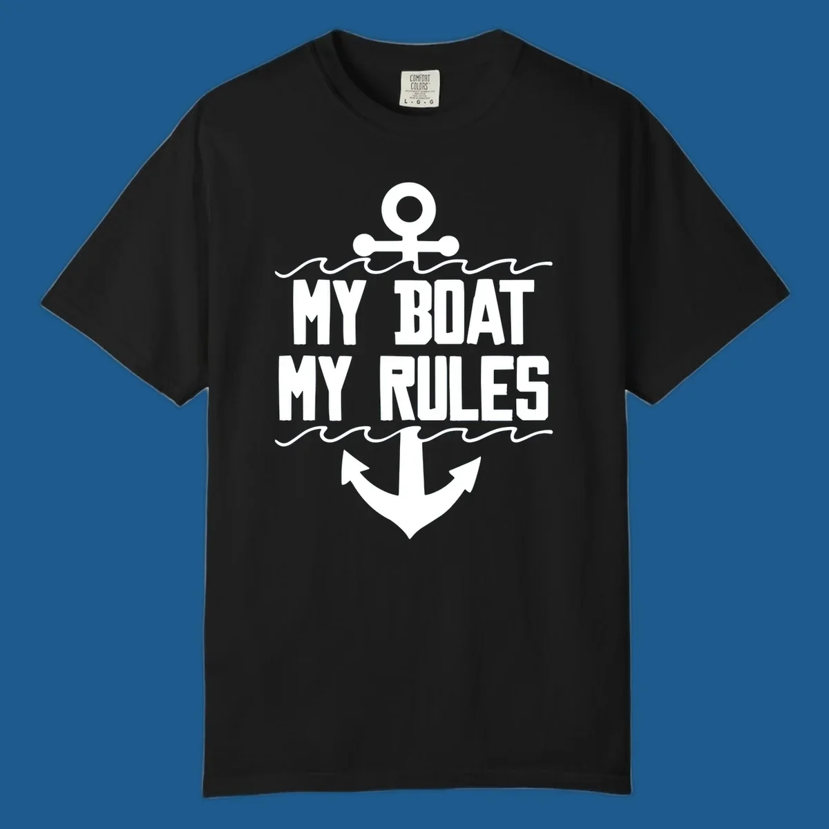 My Boat My Rules anchor and waves design.