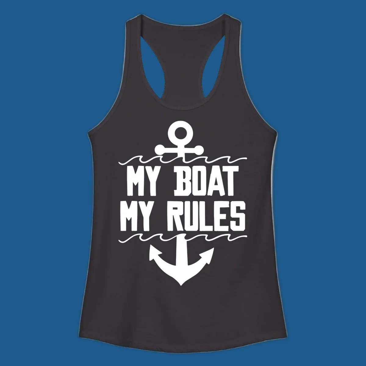 My Boat My Rules anchor and waves design.