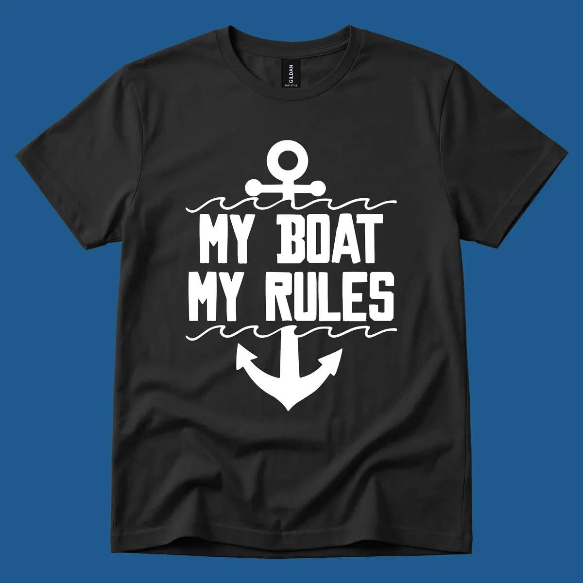 My Boat My Rules anchor and waves design.