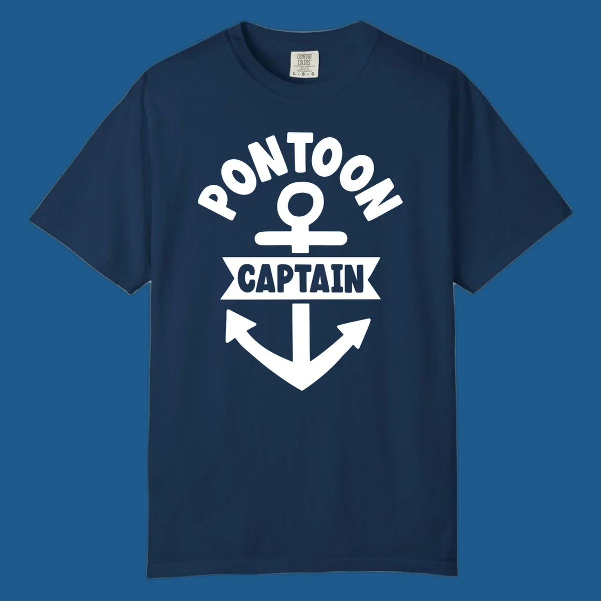 White pontoon captain anchor emblem design
