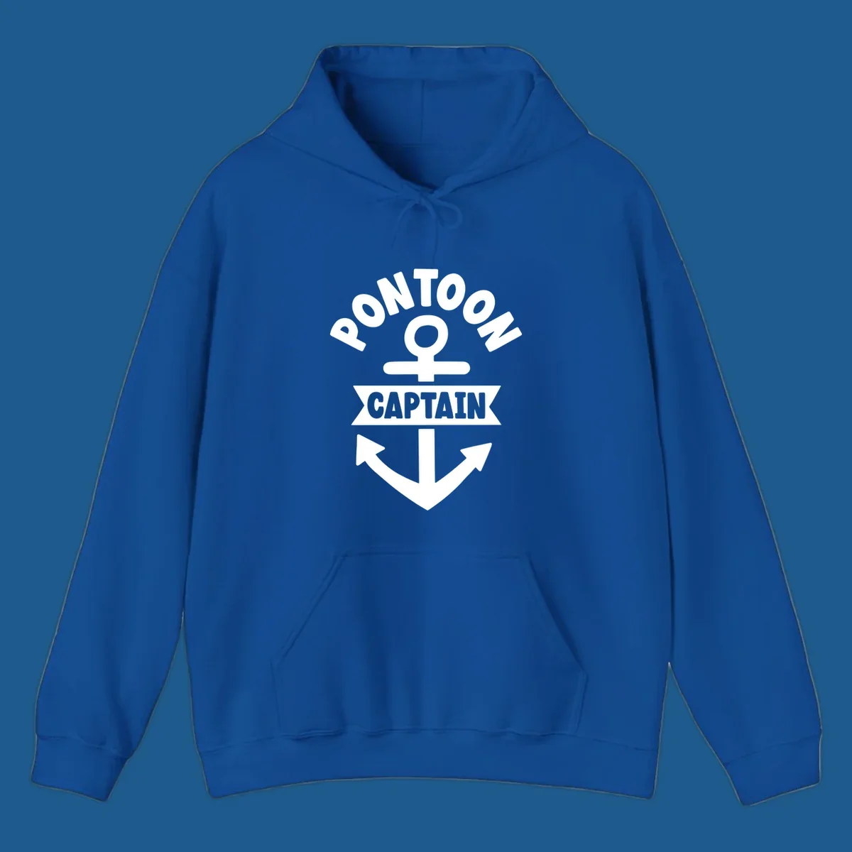 White pontoon captain anchor emblem design
