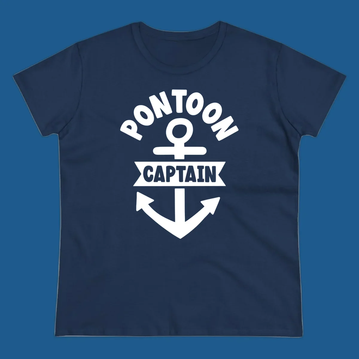 White pontoon captain anchor emblem design