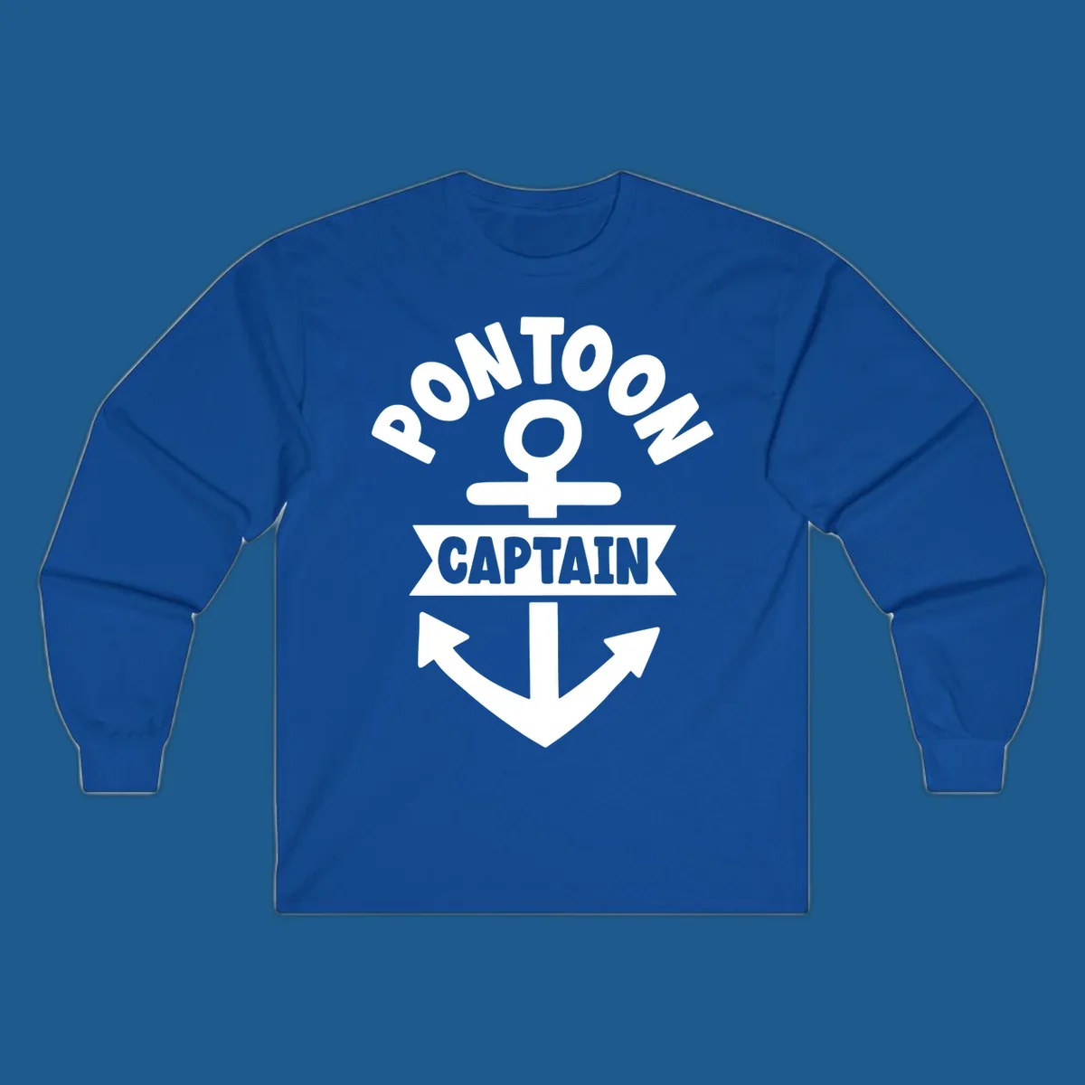 White pontoon captain anchor emblem design