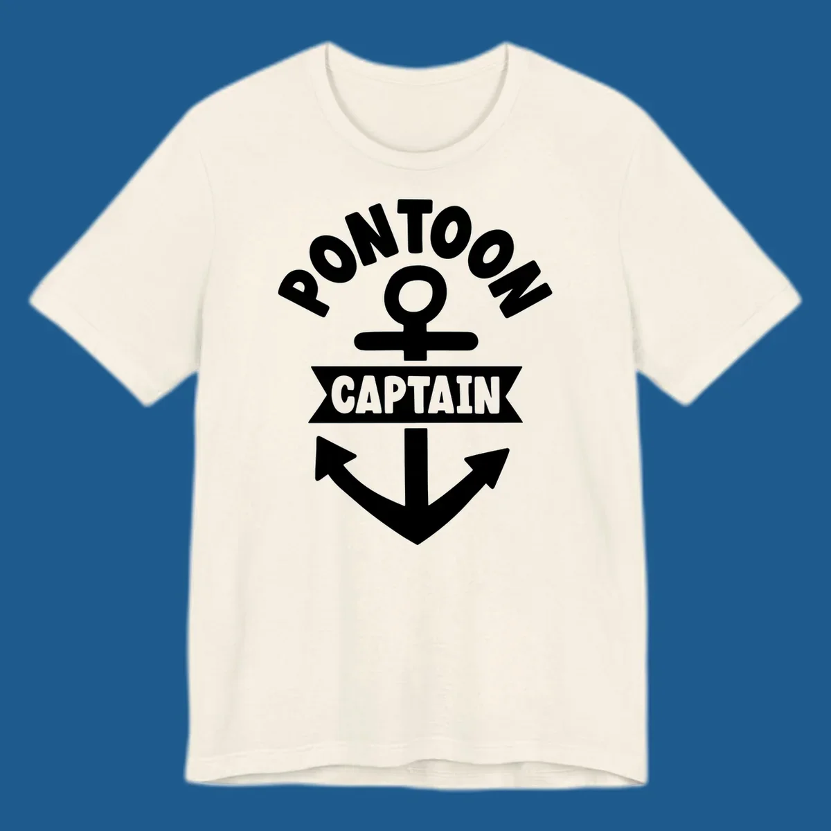White pontoon captain anchor emblem design