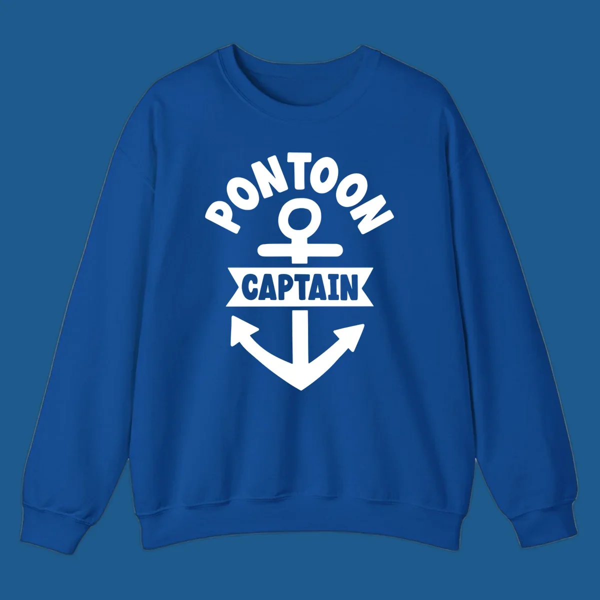 White pontoon captain anchor emblem design