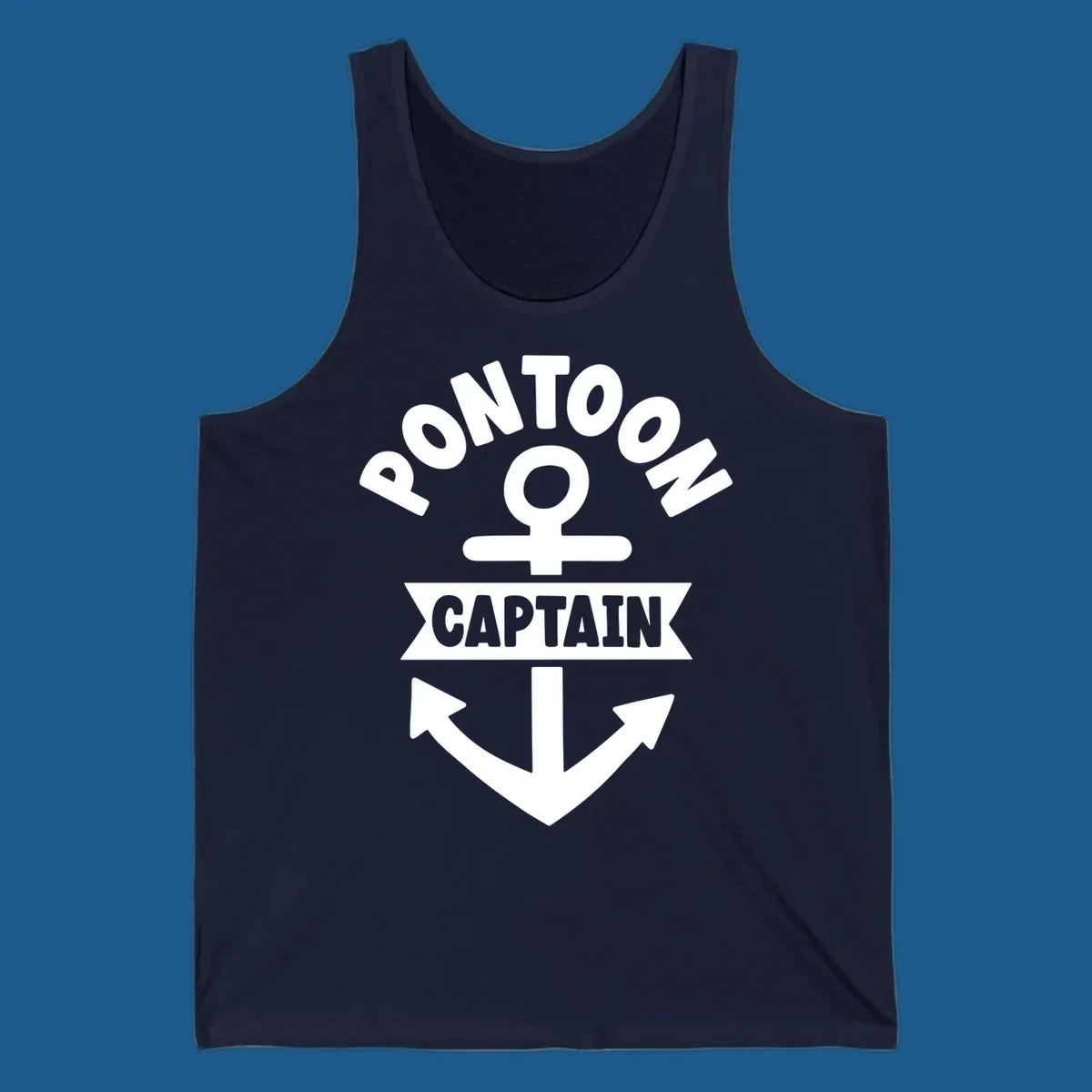White pontoon captain anchor emblem design