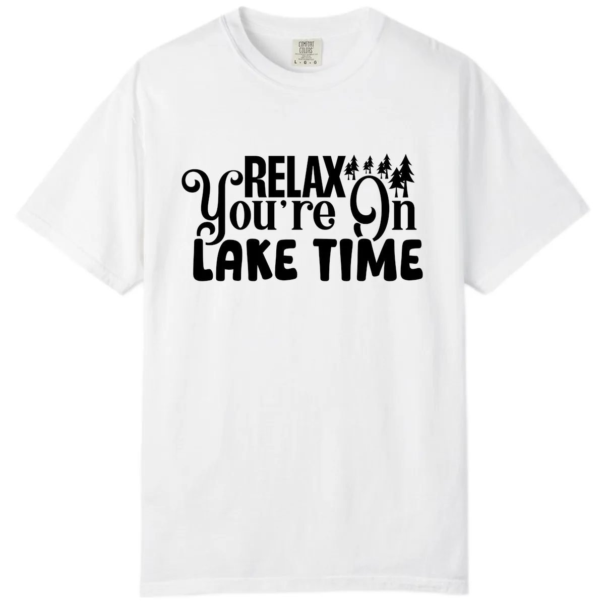 Relax You're On Lake Time Comfort Color in White
