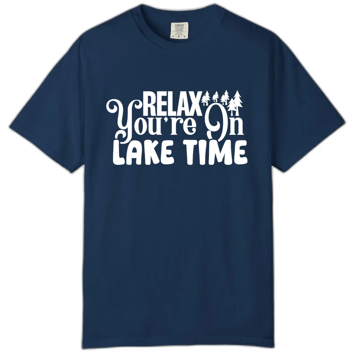 Relax You're On Lake Time Comfort Color in Navy