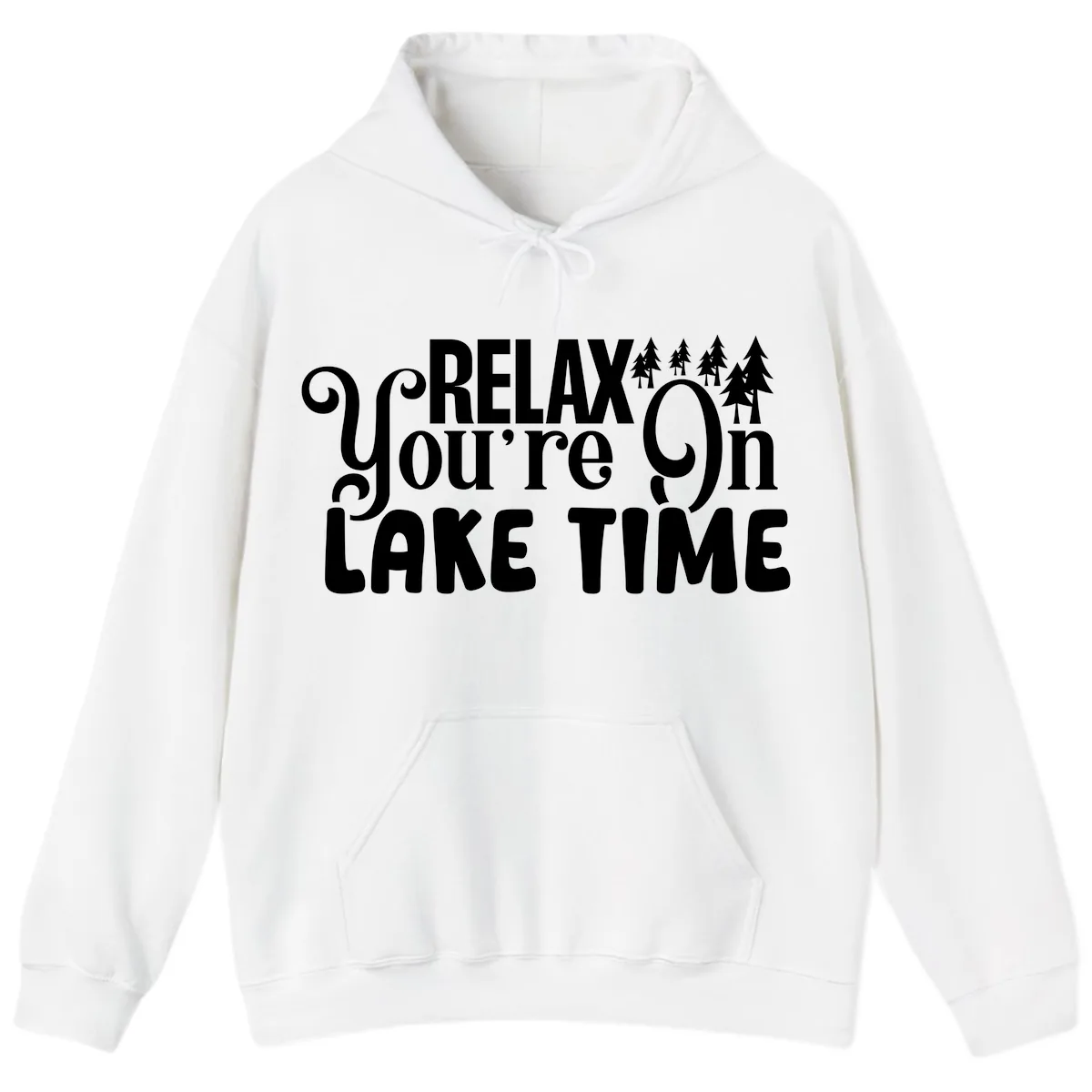 Relax You're On Lake Time Hoodie in White