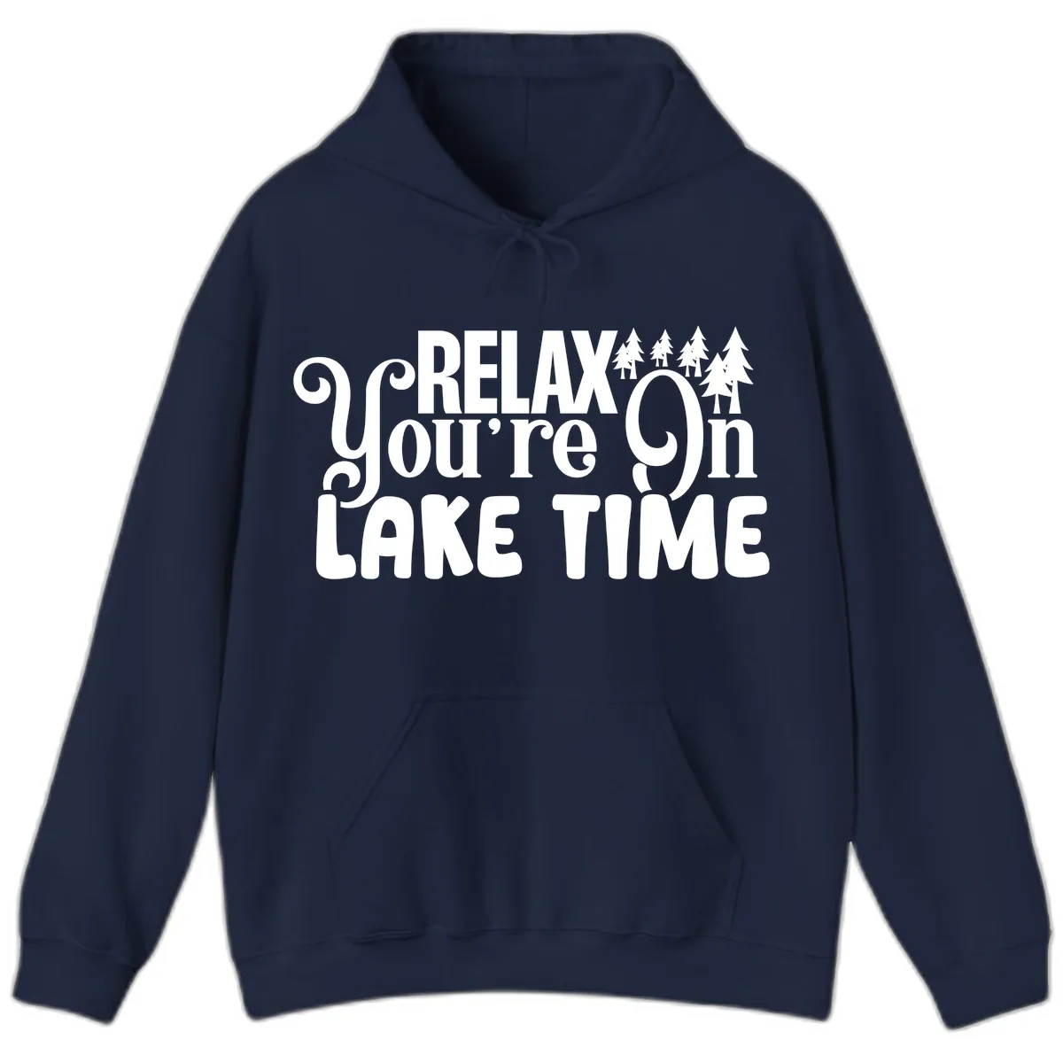Relax You're On Lake Time Hoodie in Navy