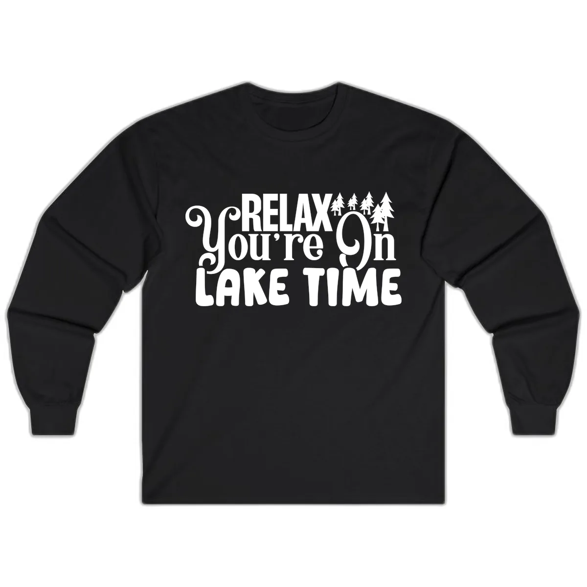 Relax You're On Lake Time Long Sleeve in Black