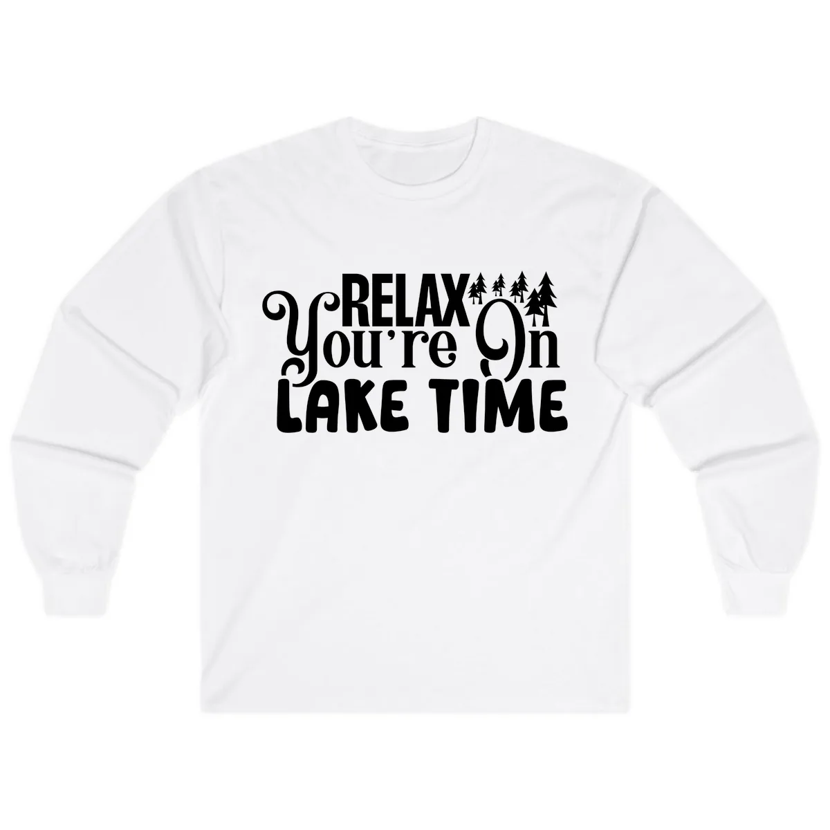 Relax You're On Lake Time Long Sleeve in White