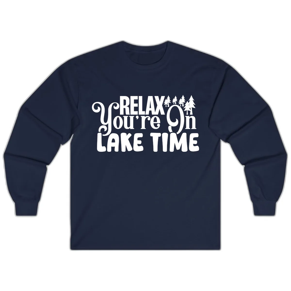 Relax You're On Lake Time Long Sleeve in Navy