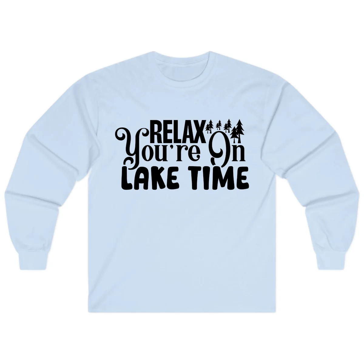 Relax You're On Lake Time Long Sleeve in Light Blue