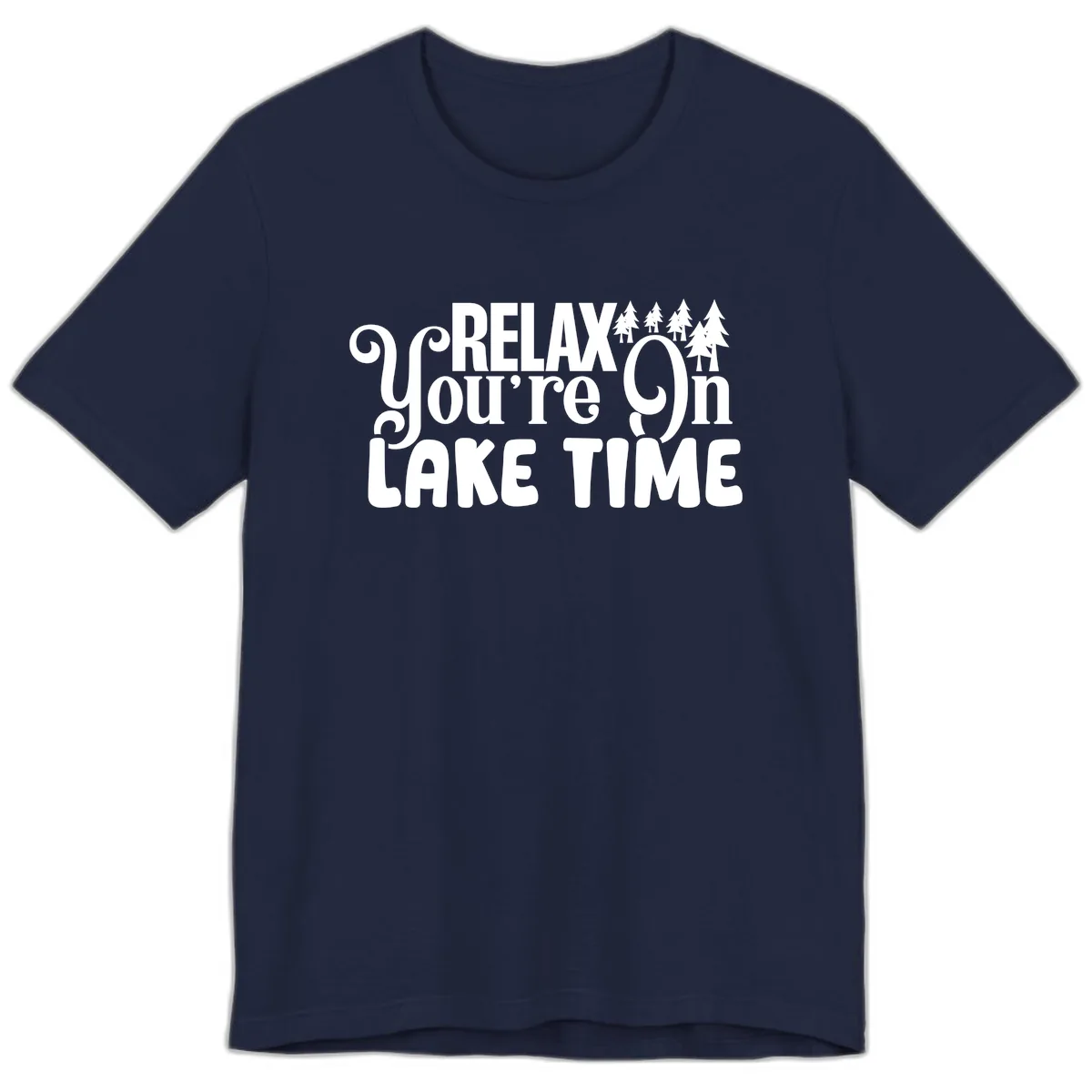 Relax You're On Lake Time Premium T-Shirt in Navy