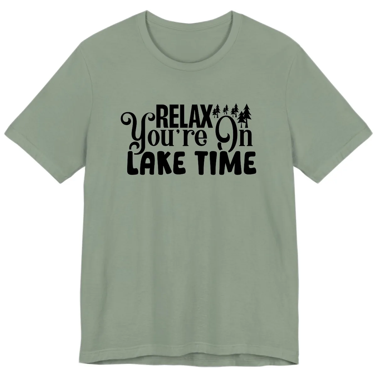 Relax You're On Lake Time Premium T-Shirt in Sage