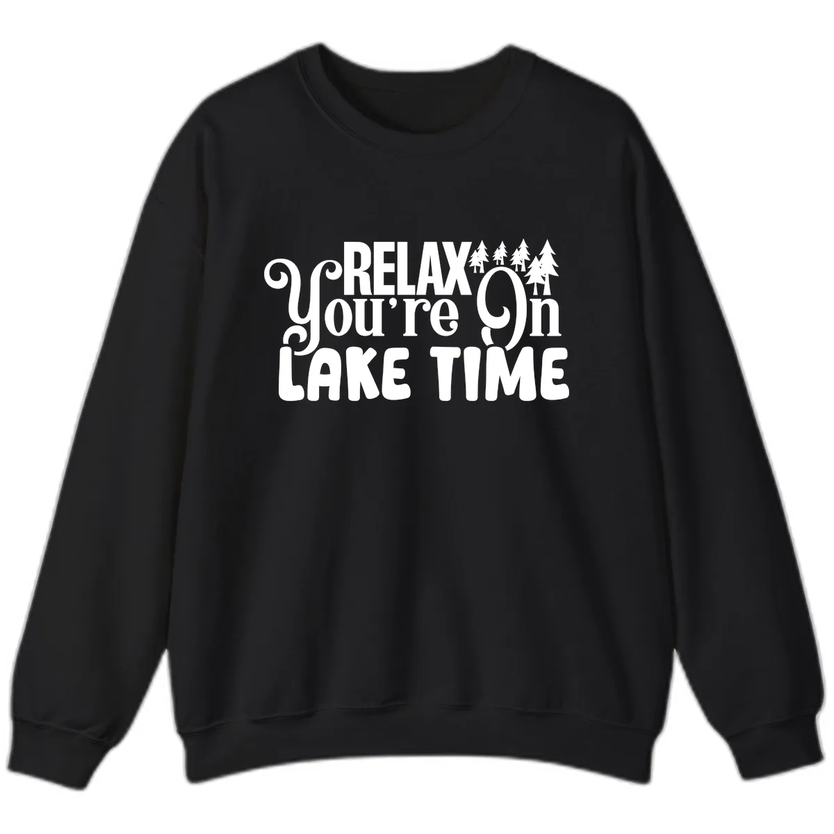 Relax You're On Lake Time Sweatshirt in Black