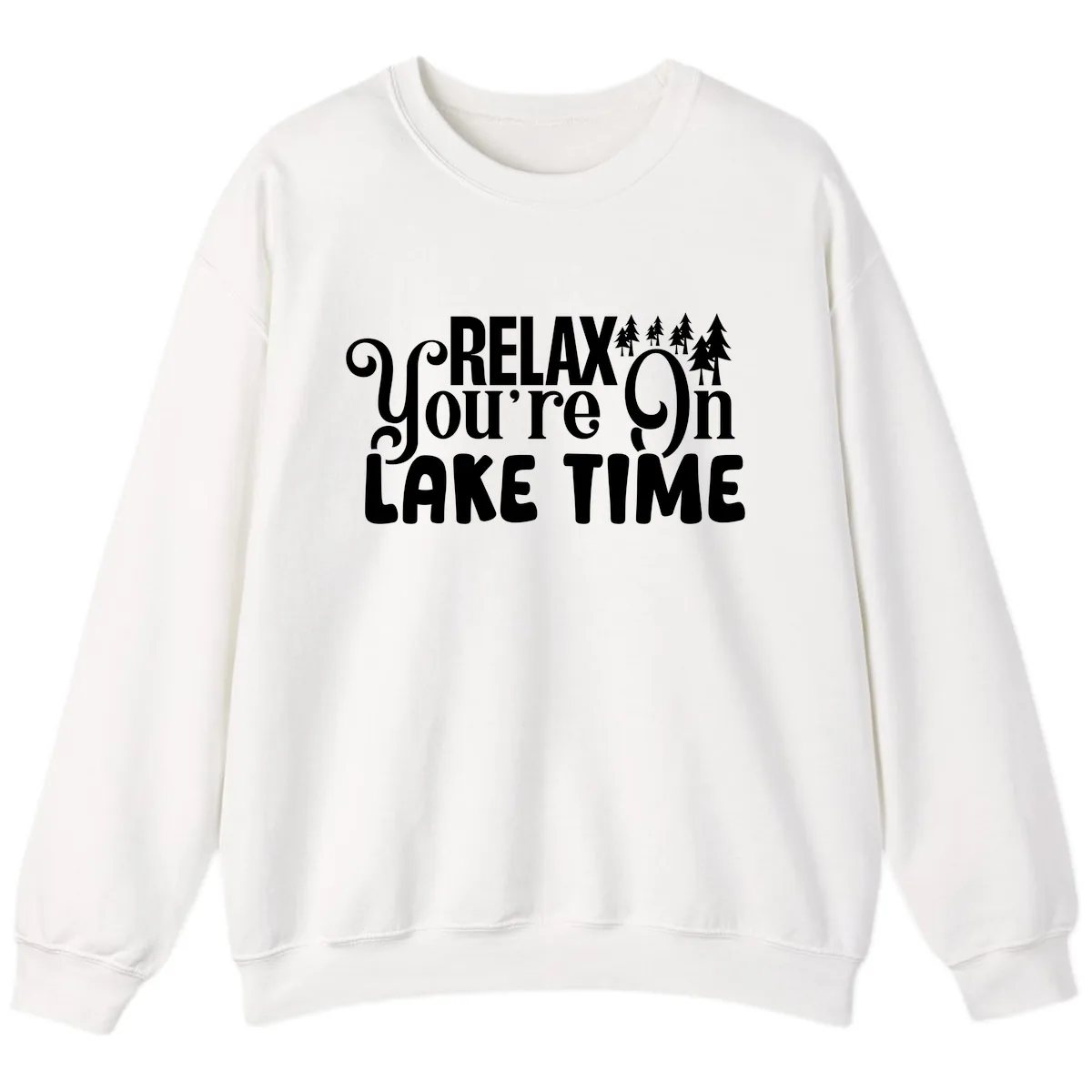 Relax You're On Lake Time Sweatshirt in White