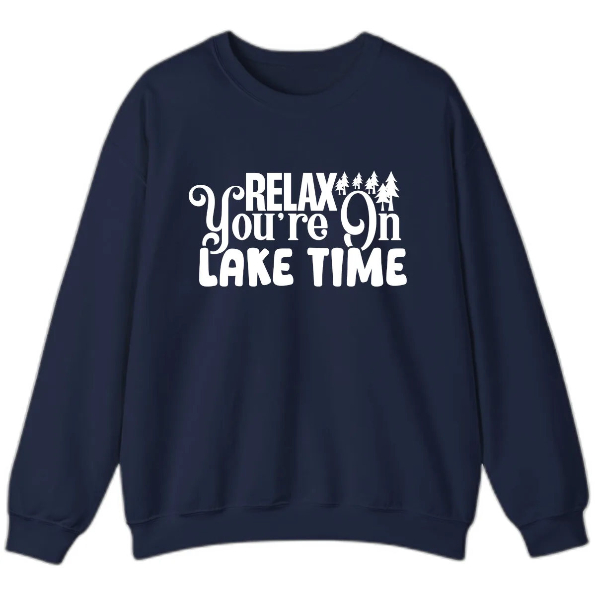 Relax You're On Lake Time Sweatshirt in Navy