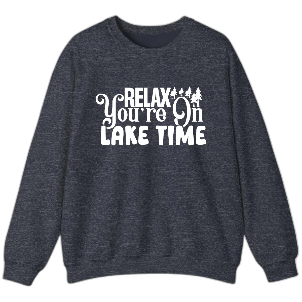 Relax You're On Lake Time Sweatshirt in Heather Sport Dark Navy