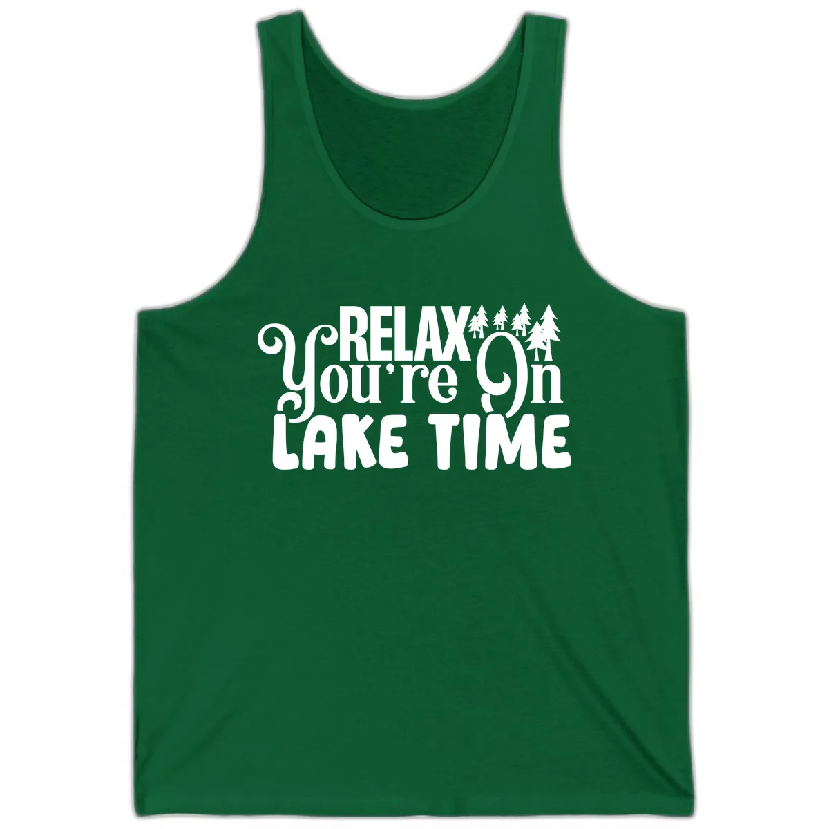 Relax You're On Lake Time Tank in Kelly