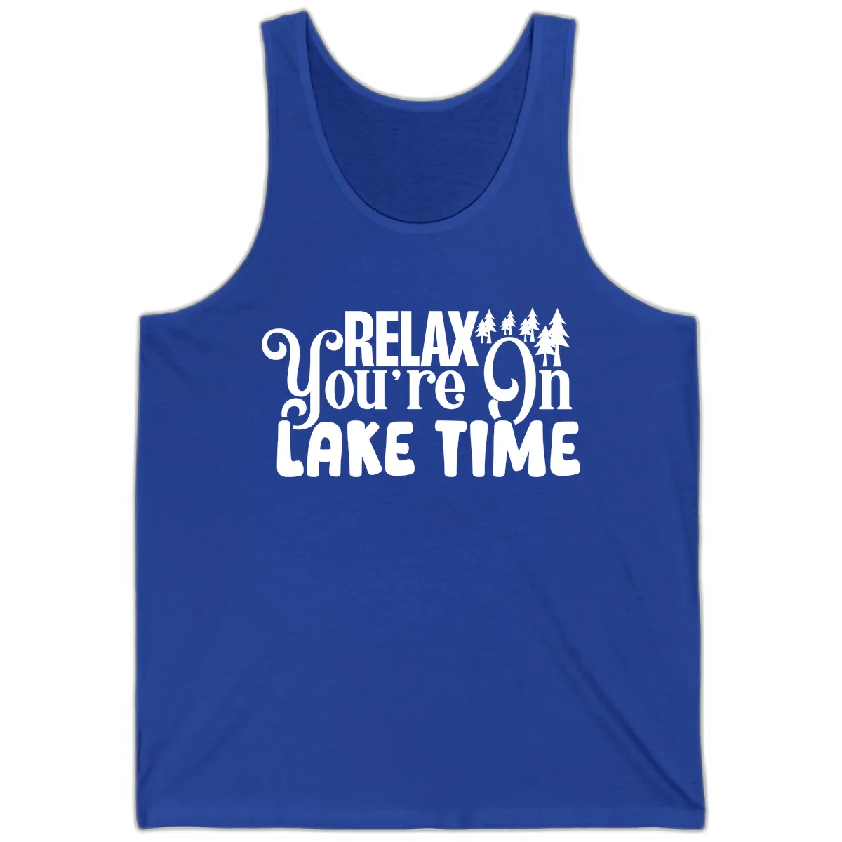 Relax You're On Lake Time Tank in True Royal