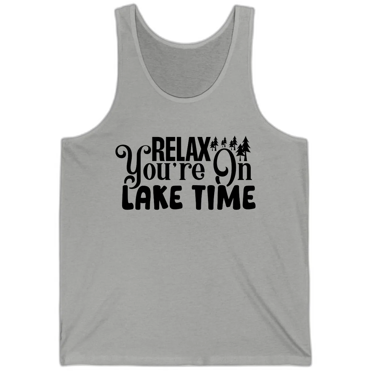 Relax You're On Lake Time Tank in Athletic Heather