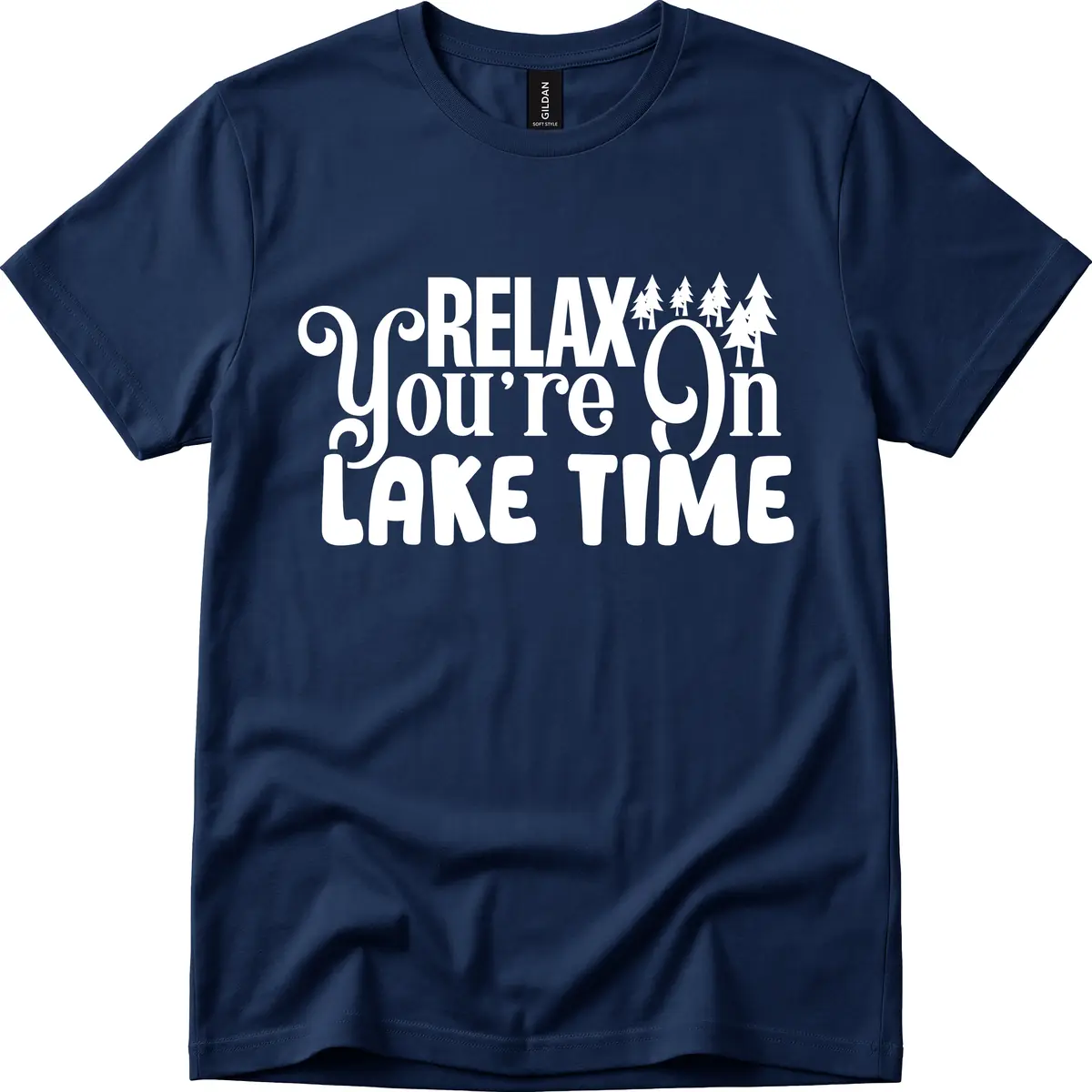 Relax You're On Lake Time T-Shirt in Navy