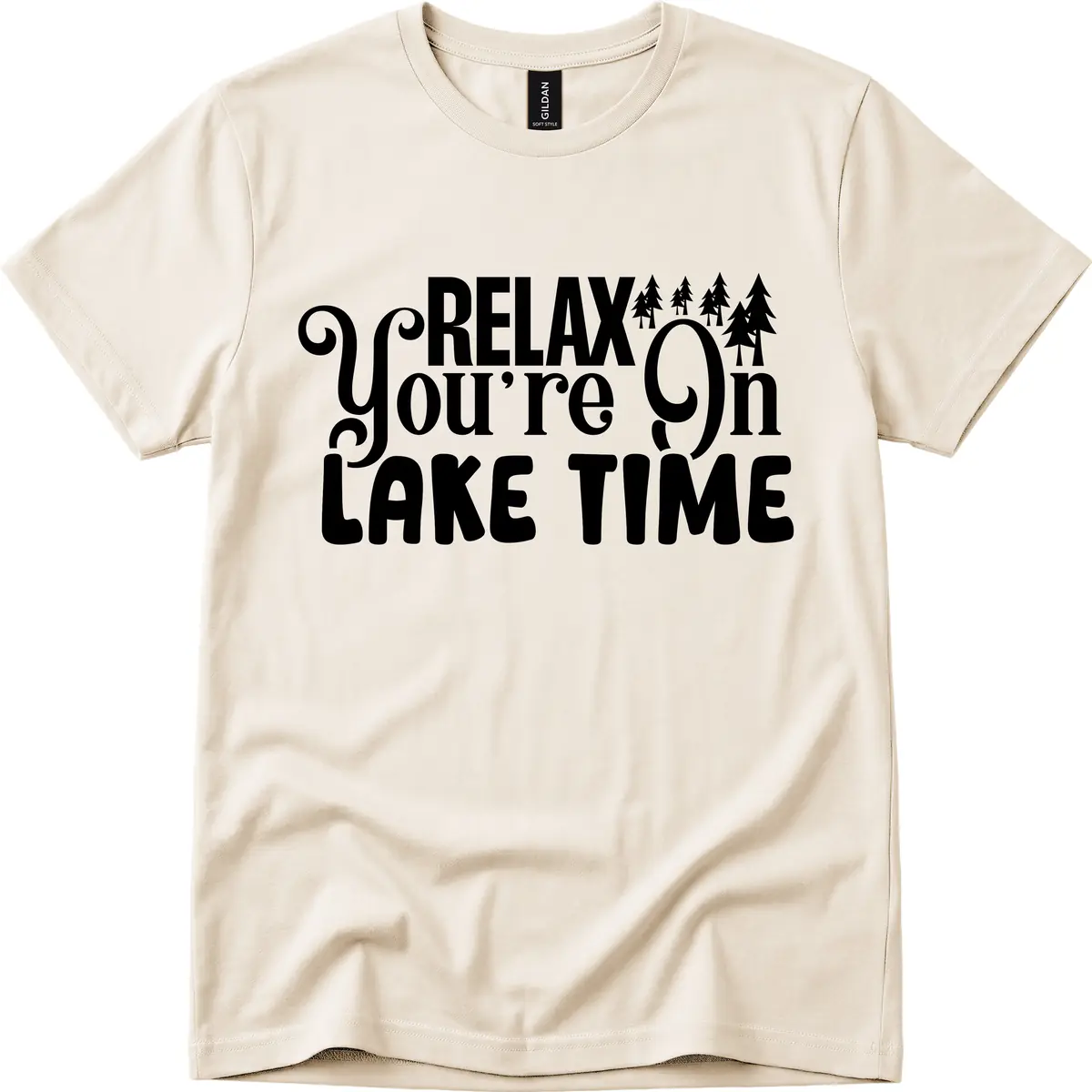 Relax You're On Lake Time T-Shirt in Natural