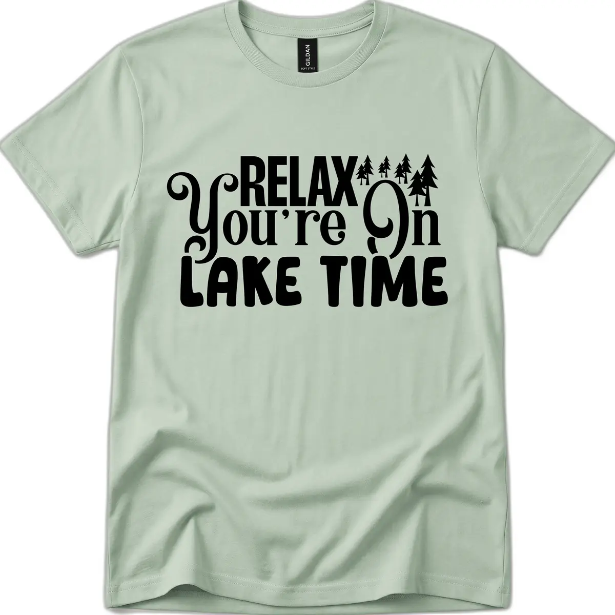 Relax You're On Lake Time T-Shirt in Sage