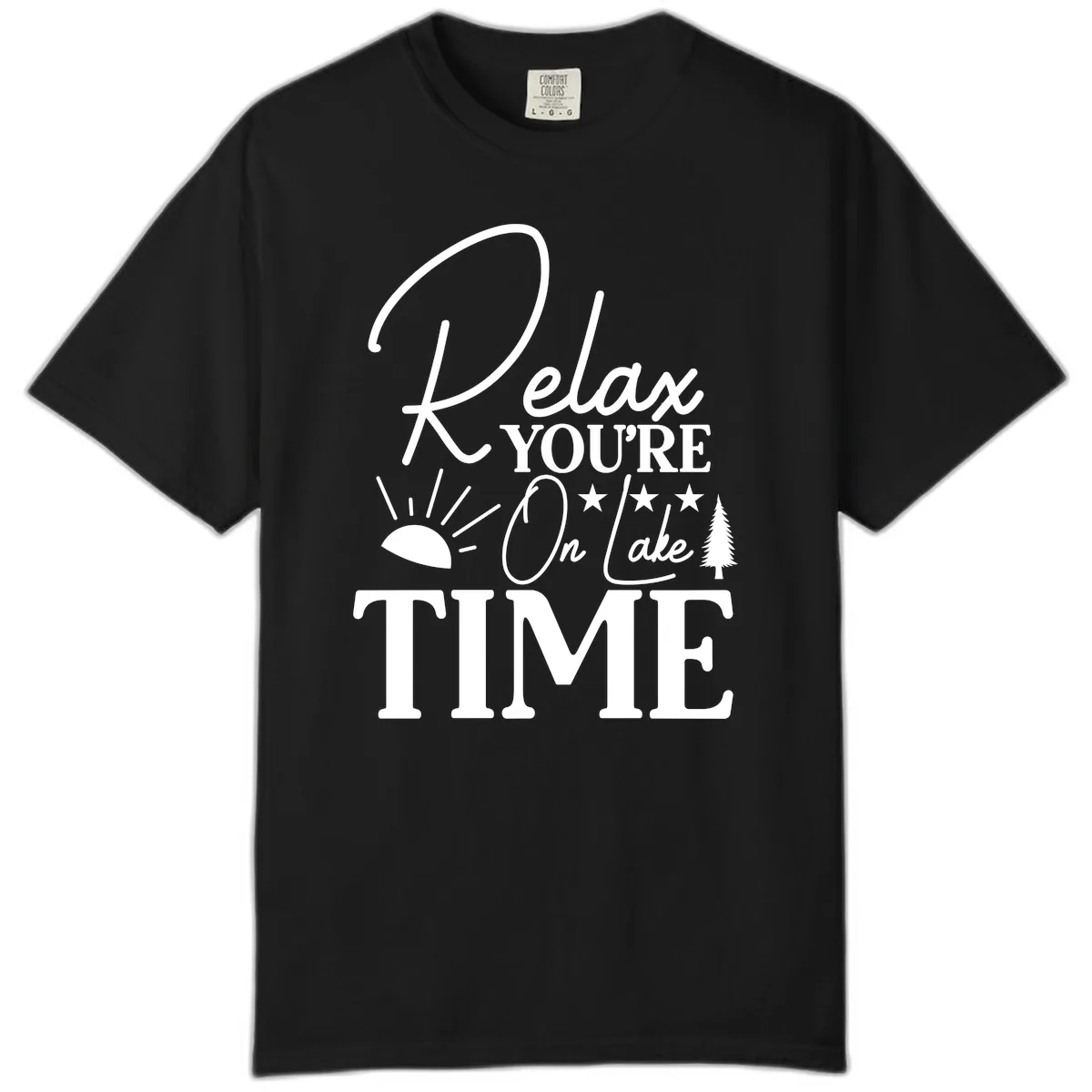 Relax You're On Lake Time Comfort Color in Black