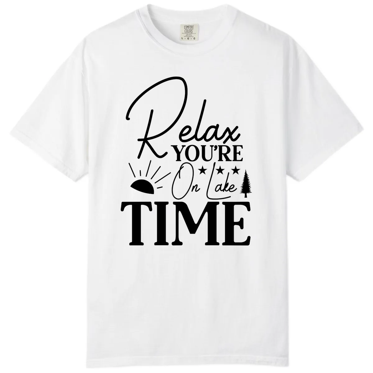 Relax You're On Lake Time Comfort Color in White
