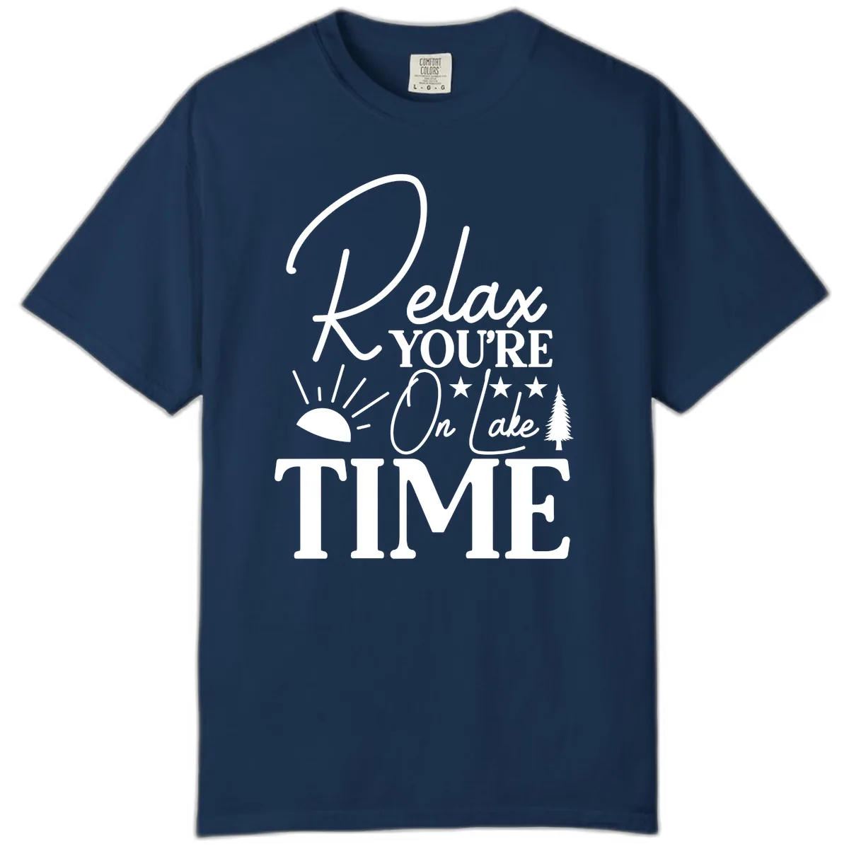 Relax You're On Lake Time Comfort Color in Navy