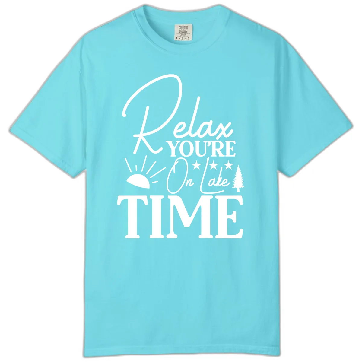 Relax You're On Lake Time Comfort Color in Lagoon Blue