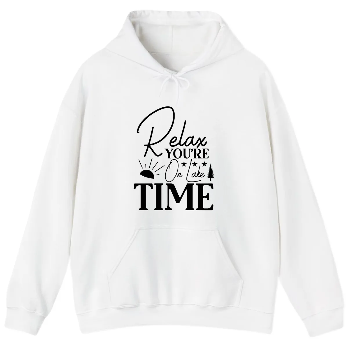 Relax You're On Lake Time Hoodie in White