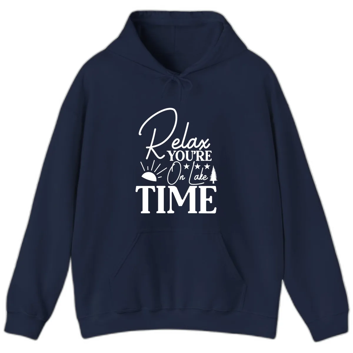 Relax You're On Lake Time Hoodie in Navy