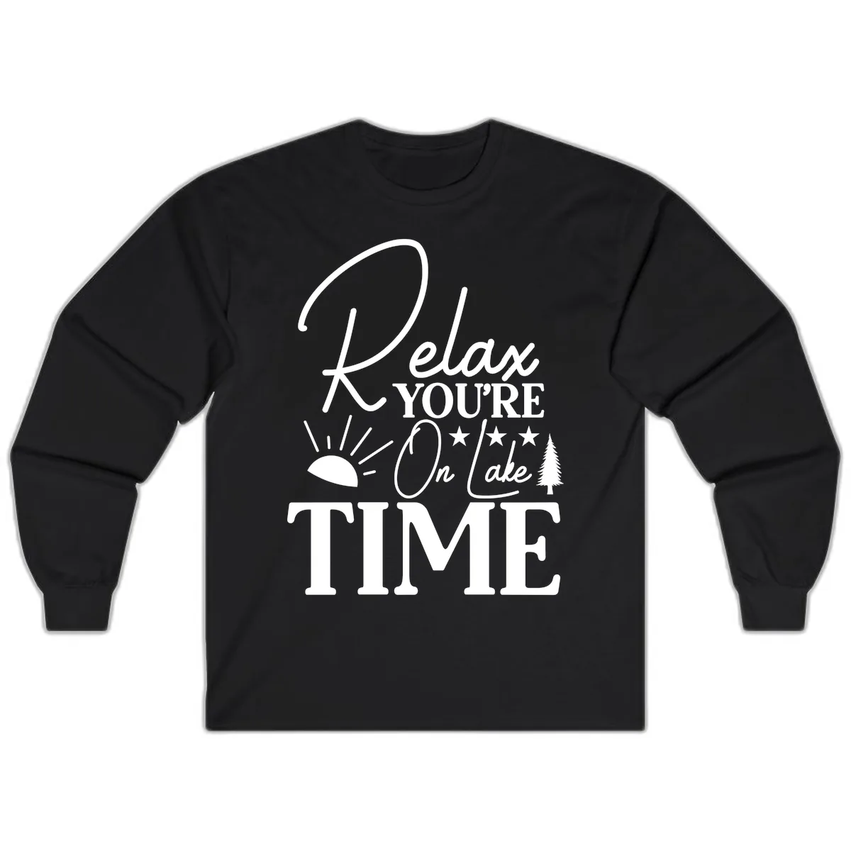 Relax You're On Lake Time Long Sleeve in Black