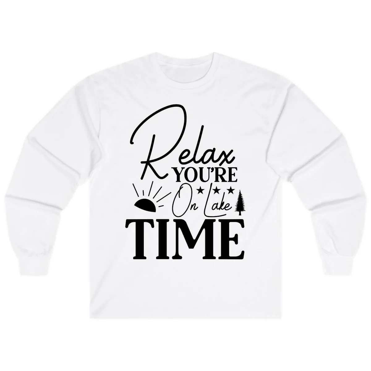 Relax You're On Lake Time Long Sleeve in White