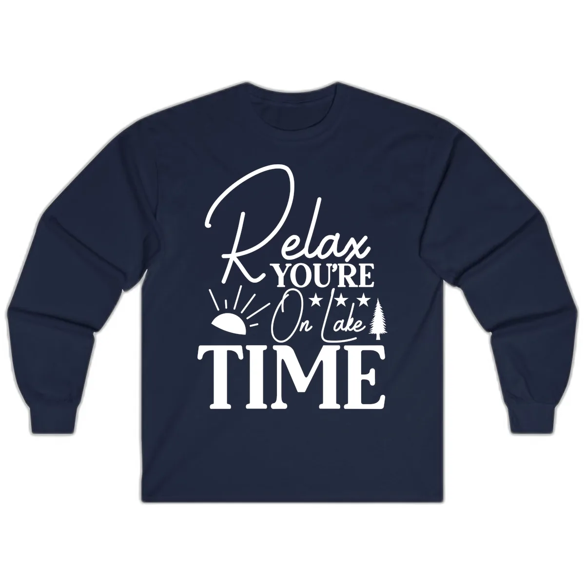 Relax You're On Lake Time Long Sleeve in Navy