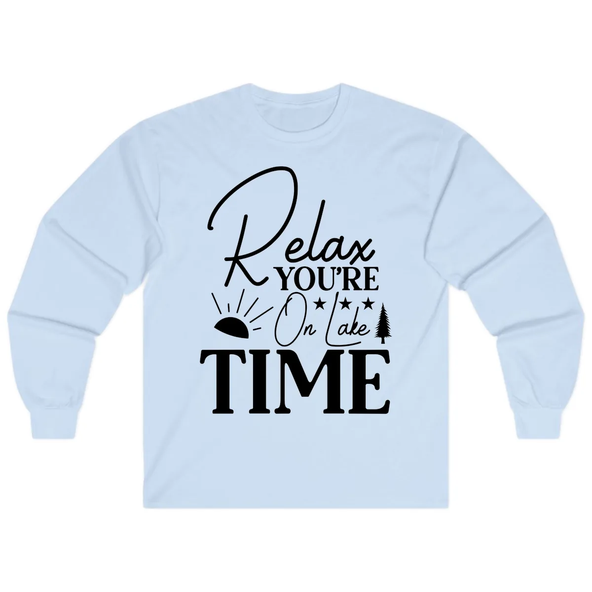 Relax You're On Lake Time Long Sleeve in Light Blue