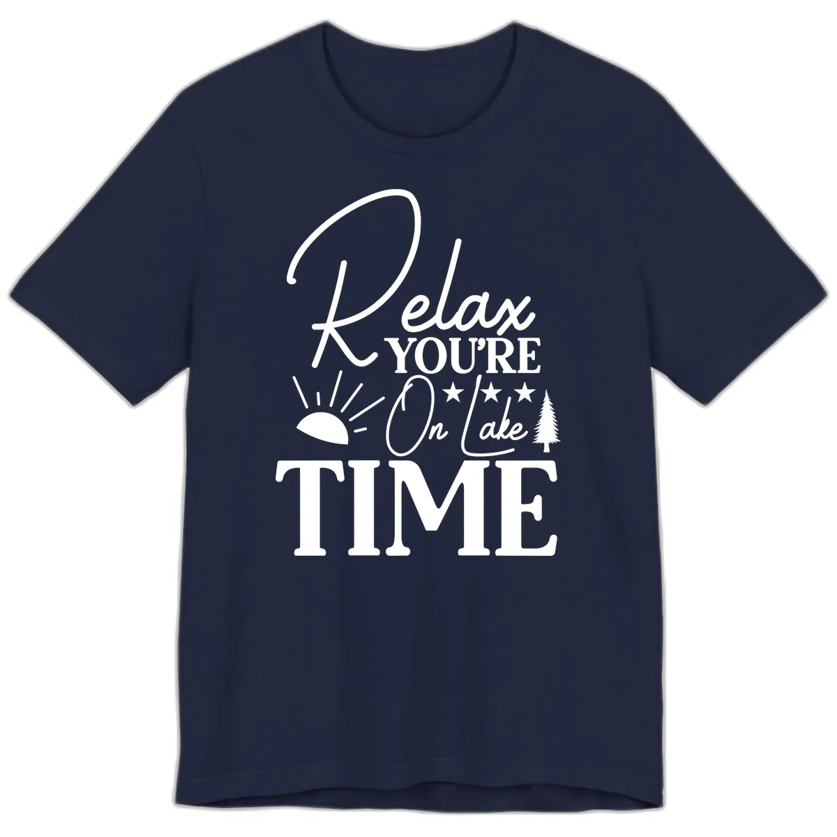 Relax You're On Lake Time Premium T-Shirt in Navy