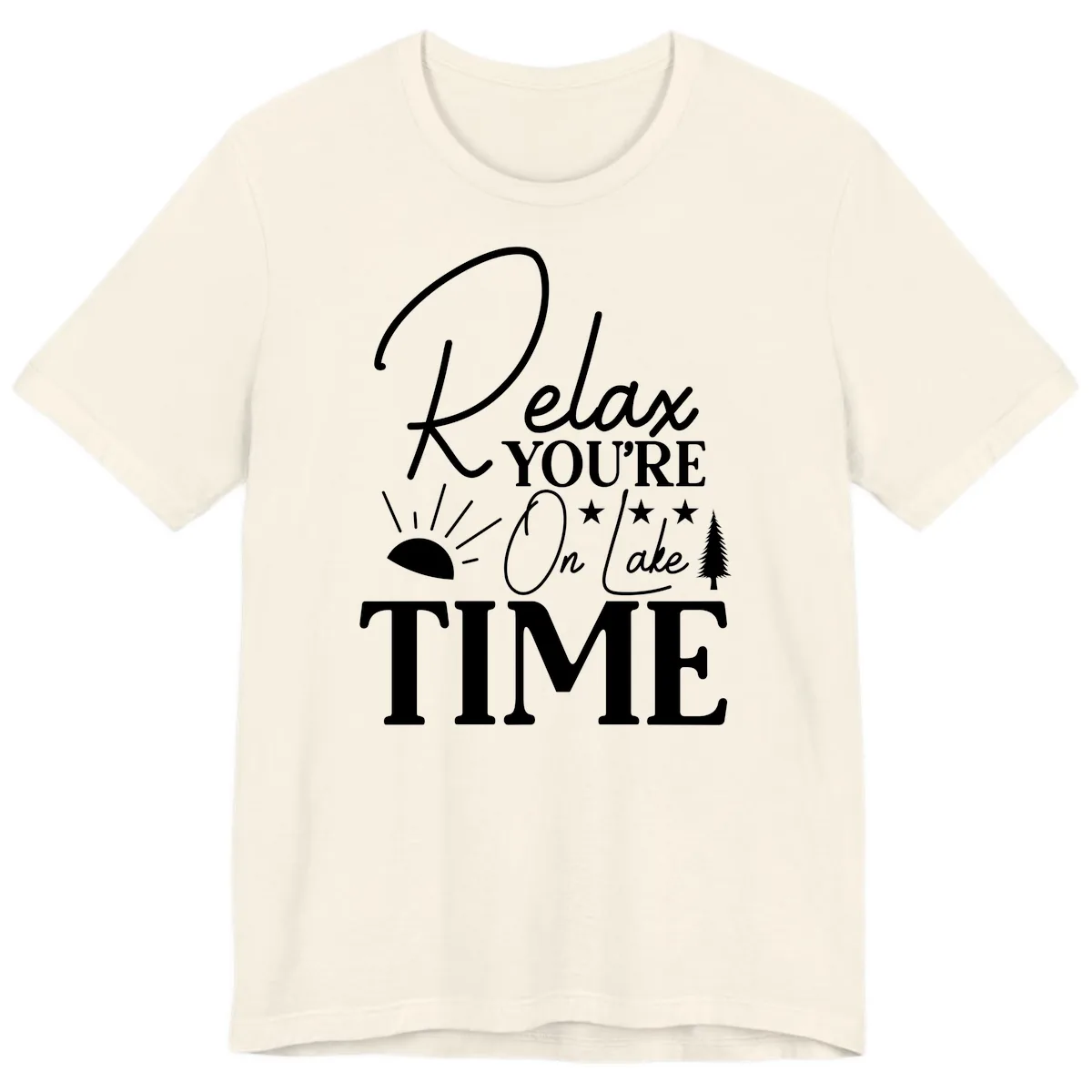 Relax You're On Lake Time Premium T-Shirt in Natural
